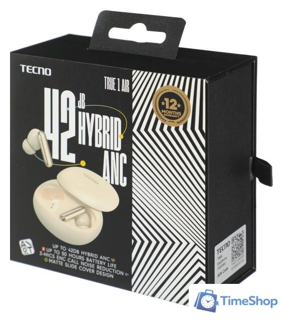 Наушники Tecno True 1 Air (бежевый) - Изображение №8 — Интернет-магазин Time-Shop