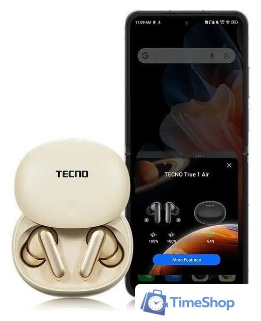 Наушники Tecno True 1 Air (бежевый) - Изображение №11 — Интернет-магазин Time-Shop