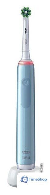 Электрическая зубная щетка Oral-B Pro 3 3000 Cross Action D505.513.3 (голубой) - Изображение №3 — Интернет-магазин Time-Shop