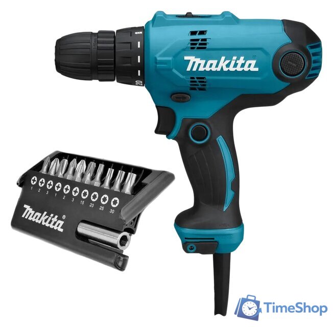Дрель-шуруповерт Makita DF0300X2 (набор оснастки D-30651) - Изображение №1 — Интернет-магазин Time-Shop