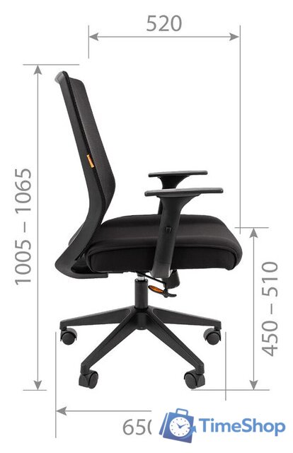 Офисное кресло CHAIRMAN 555 LT (черный) - Изображение №5 — Интернет-магазин Time-Shop