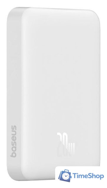 Внешний аккумулятор Baseus Magnetic Mini Air Wireless Fast Charge Power Bank 20W 10000mAh (белый) - Изображение №4 — Интернет-магазин Time-Shop