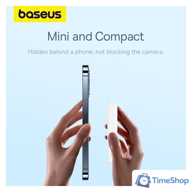 Внешний аккумулятор Baseus Magnetic Mini Air Wireless Fast Charge Power Bank 20W 10000mAh (белый) - Изображение №14 — Интернет-магазин Time-Shop