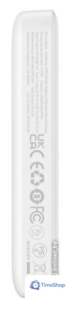 Внешний аккумулятор Baseus Magnetic Mini Air Wireless Fast Charge Power Bank 20W 10000mAh (белый) - Изображение №6 — Интернет-магазин Time-Shop