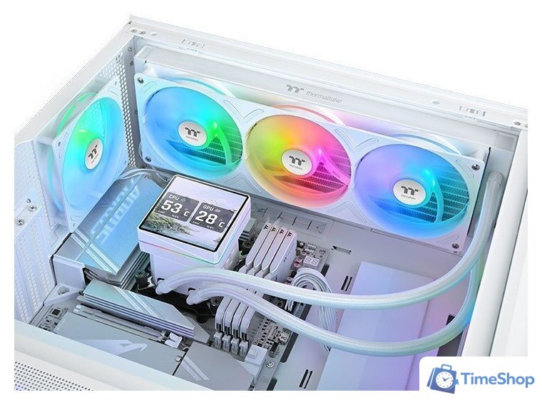 Система жидкостного охлаждения для процессора Thermaltake TH360 V3 Ultra ARGB Sync Snow Edition CL-W476-PL12SW-A - Изображение №5 — Интернет-магазин Time-Shop