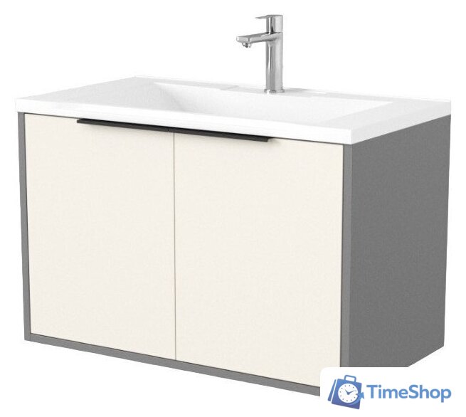  Дабер Тумба под умывальник 018 Andrea Elen 80 Т18.8А.0.19Ч (бежевый/серый/ручка черная) - Изображение №1 — Интернет-магазин Time-Shop