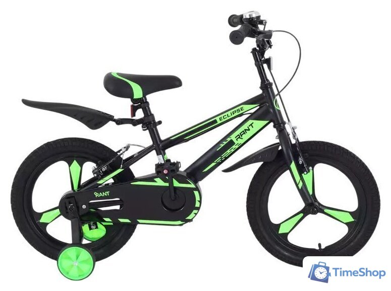 Детский велосипед Rant Eclipse 16 (черный/зеленый) - Изображение №1 — Интернет-магазин Time-Shop