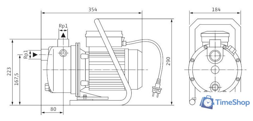 Самовсасывающий насос Wilo Jet WJ 202 (1~230 В) - Изображение №2 — Интернет-магазин Time-Shop