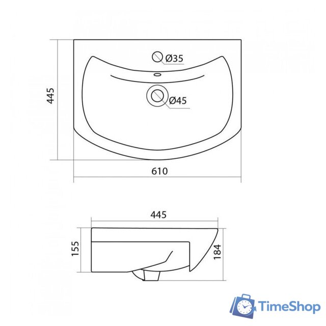  Onika Тумба с умывальником Балтика 60.12 106041 + WH110246 - Изображение №8 — Интернет-магазин Time-Shop