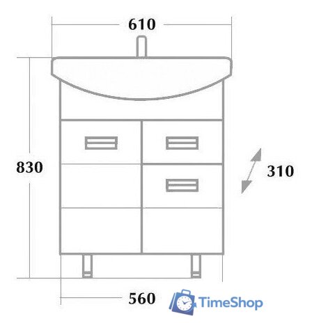  Onika Тумба с умывальником Балтика 60.12 106041 + WH110246 - Изображение №9 — Интернет-магазин Time-Shop