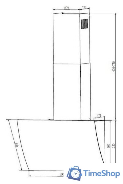 Кухонная вытяжка Elikor Wave 50 WH - Изображение №9 — Интернет-магазин Time-Shop