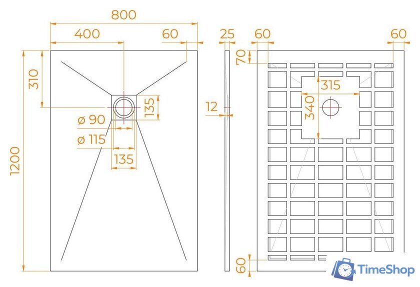 Душевой поддон RGW Stone Tray-G 14152812-02-11 - Изображение №5 — Интернет-магазин Time-Shop