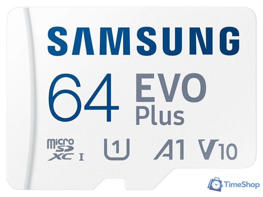 Карта памяти Samsung EVO Plus 2024 microSDXC 64GB (с адаптером) - Изображение №1 — Интернет-магазин Time-Shop