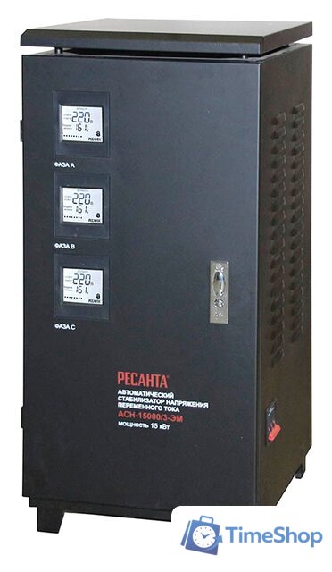 Стабилизатор напряжения Ресанта АСН-15000/3-ЭМ - Изображение №1 — Интернет-магазин Time-Shop
