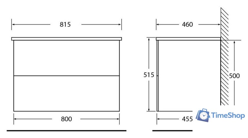  BelBagno Тумба под умывальник Etna-800-2C-SO-RN-P (rovere nature) - Изображение №4 — Интернет-магазин Time-Shop