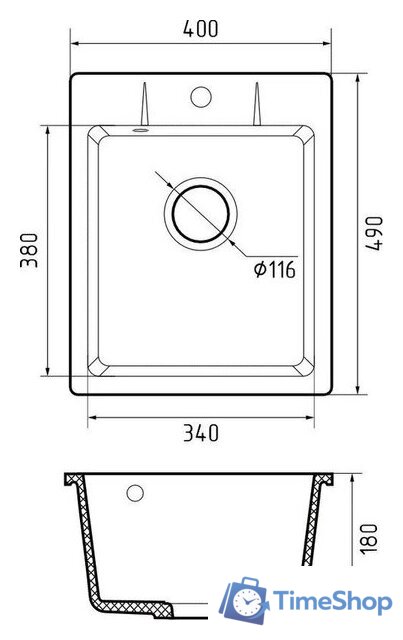 Кухонная мойка GranFest Urban GF-UR-240 (песочный) - Изображение №3 — Интернет-магазин Time-Shop
