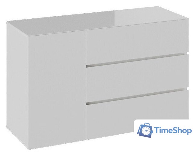 Комод Трия Glance тип 2 (белый/стекло белый глянец) - Изображение №2 — Интернет-магазин Time-Shop