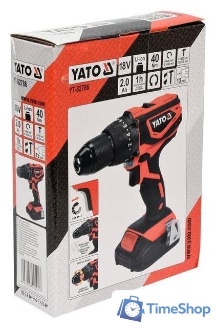 Ударная дрель-шуруповерт Yato YT-82786 (с 1-м АКБ) - Изображение №3 — Интернет-магазин Time-Shop