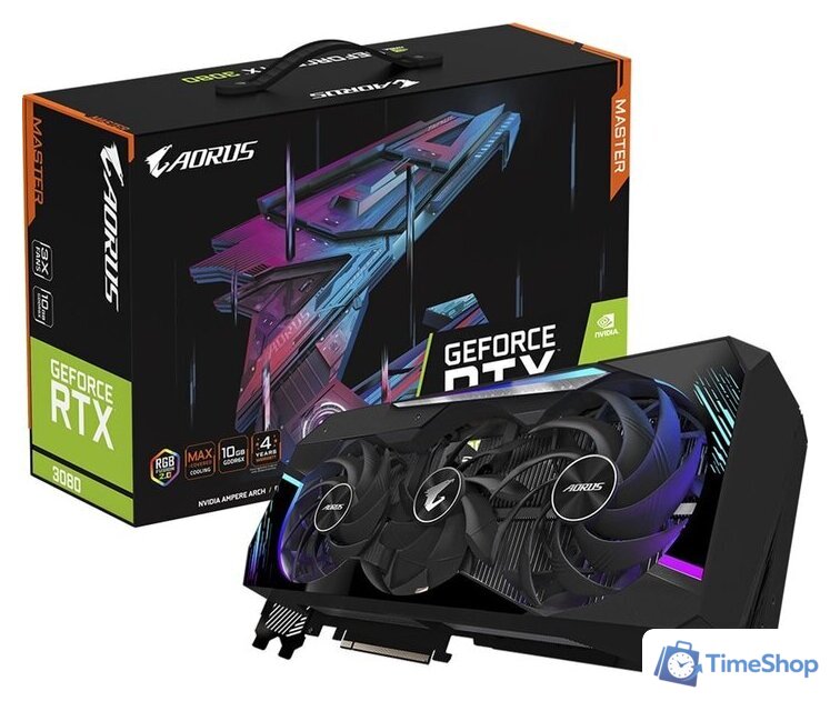 Видеокарта Gigabyte Aorus GeForce RTX 3080 Master 10GB GDDR6X (rev. 3.0) - Изображение №8 — Интернет-магазин Time-Shop
