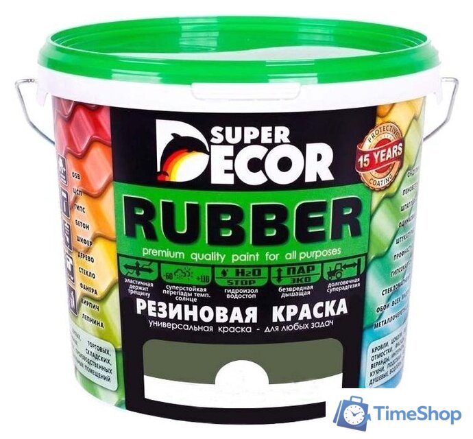 Краска Super Decor Резиновая 12 кг (№14 изумруд) - Изображение №1 — Интернет-магазин Time-Shop