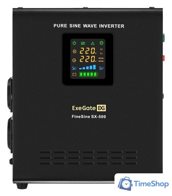 Источник бесперебойного питания ExeGate FineSine SX-500.LCD.AVR.2SH EX295995RUS - Изображение №2 — Интернет-магазин Time-Shop