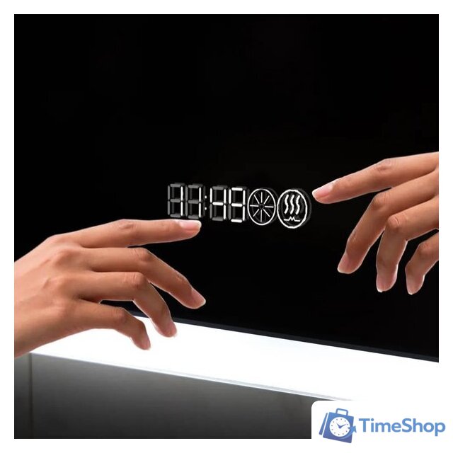  Пекам Зеркало Greta 100x60 greta-100x60spcl (с подогревом, подсветкой, сенсором на прикосновение и часами) - Изображение №7 — Интернет-магазин Time-Shop