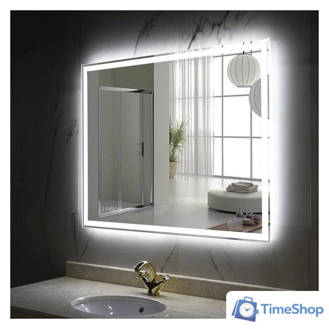  Пекам Зеркало Greta 100x60 greta-100x60spcl (с подогревом, подсветкой, сенсором на прикосновение и часами) - Изображение №5 — Интернет-магазин Time-Shop