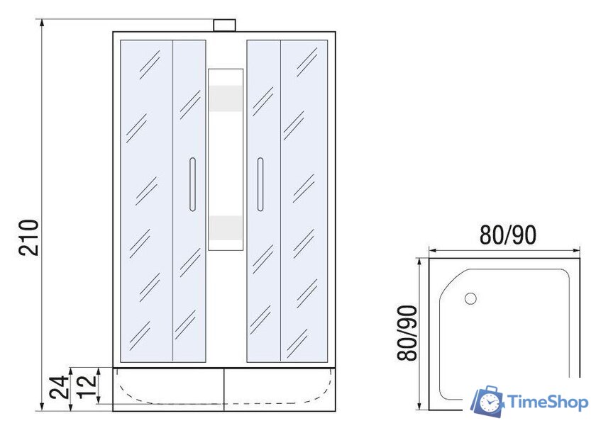 Душевая кабина River Neva Б/К 80/24 MT - Изображение №14 — Интернет-магазин Time-Shop