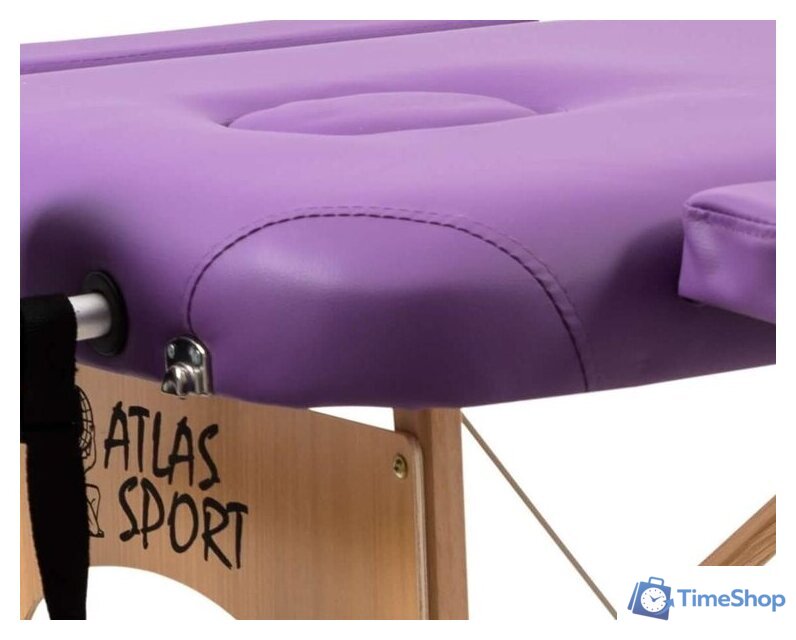 Массажный стол Atlas Sport складной 2-с 60 см деревянный (фиолетовый) - Изображение №7 — Интернет-магазин Time-Shop
