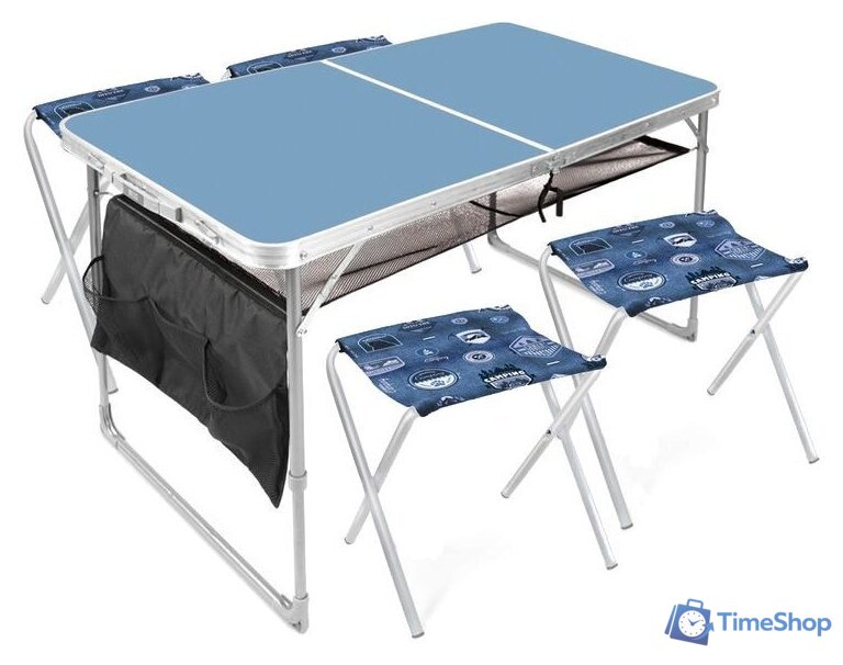 Стол со стульями Nika комплект мебели складной ССТ-К3 (голубой) - Изображение №1 — Интернет-магазин Time-Shop