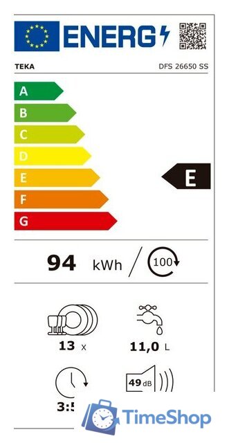 Отдельностоящая посудомоечная машина TEKA DFS 26650 SS - Изображение №8 — Интернет-магазин Time-Shop