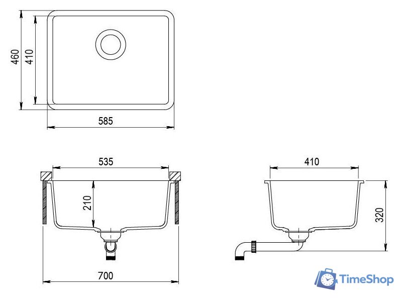 Кухонная мойка Aquasanita Arca SQA102W (alumetallic 202) - Изображение №2 — Интернет-магазин Time-Shop