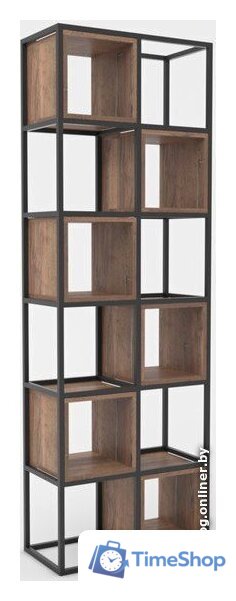 Стеллаж Hype Mebel Грос-2 70x175 (черный/дуб галифакс олово) - Изображение №1 — Интернет-магазин Time-Shop
