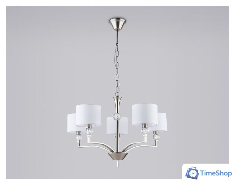 Подвесная люстра Ambrella light LH71121/5 SN/WH (никель/белый) - Изображение №5 — Интернет-магазин Time-Shop