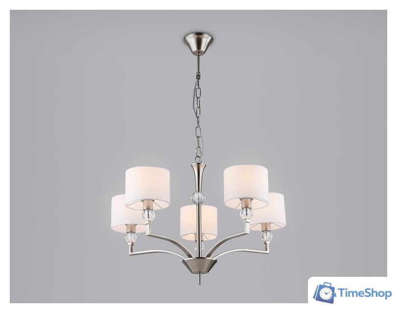 Подвесная люстра Ambrella light LH71121/5 SN/WH (никель/белый) - Изображение №4 — Интернет-магазин Time-Shop