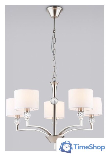 Подвесная люстра Ambrella light LH71121/5 SN/WH (никель/белый) - Изображение №1 — Интернет-магазин Time-Shop