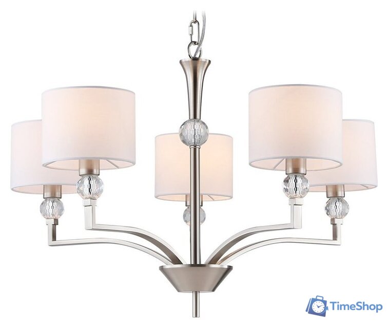 Подвесная люстра Ambrella light LH71121/5 SN/WH (никель/белый) - Изображение №3 — Интернет-магазин Time-Shop