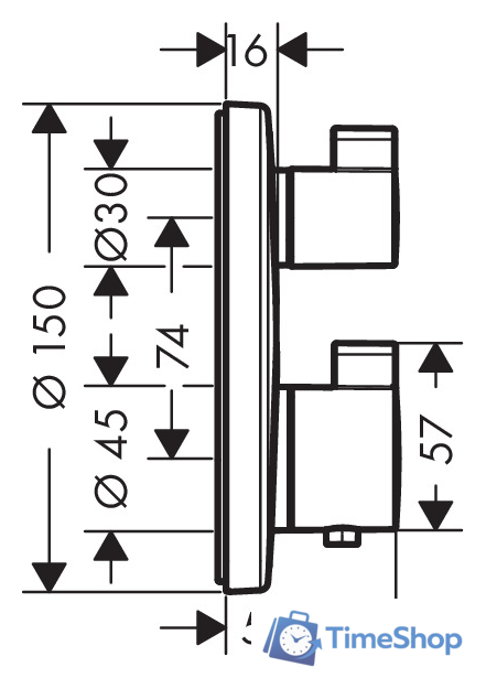 Смеситель Hansgrohe Ecostat S 15758000 - Изображение №4 — Интернет-магазин Time-Shop