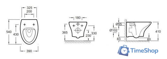 Унитаз подвесной Jacob Delafon Nouvelle Vague EDJ102-00 (без сиденья) - Изображение №4 — Интернет-магазин Time-Shop