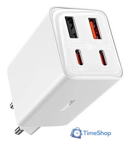 Сетевое зарядное Baseus GaN6 Pro Fast Charger 2C + 2U 100W P10162705212-00 (белый) - Изображение №1 — Интернет-магазин Time-Shop