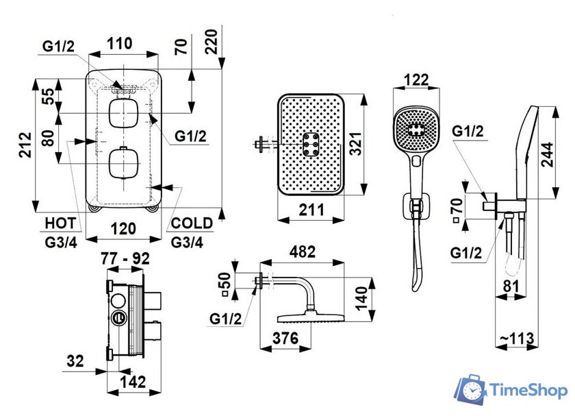 Душевая система  KFA Armatura Malaga 575950181 - Изображение №2 — Интернет-магазин Time-Shop