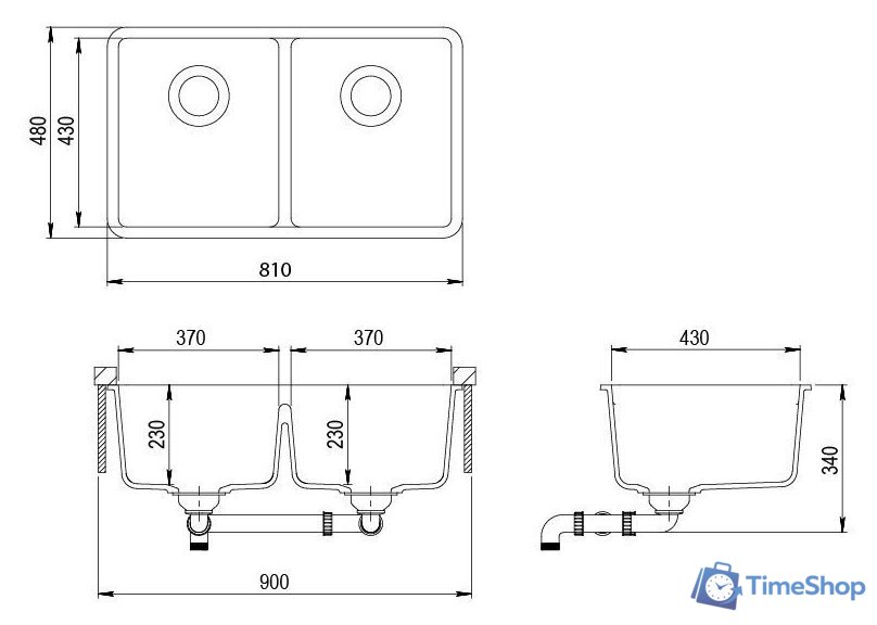 Кухонная мойка Aquasanita Arca SQA200601 (черный металлик) - Изображение №3 — Интернет-магазин Time-Shop