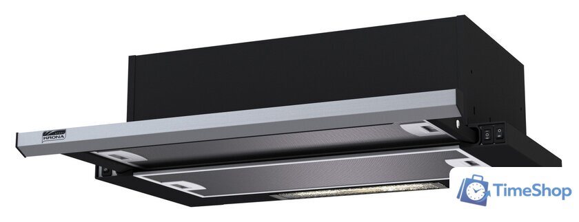 Кухонная вытяжка Krona Kamilla slim 600 black/inox (2 мотора) - Изображение №1 — Интернет-магазин Time-Shop