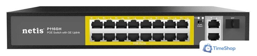 Неуправляемый коммутатор Netis P116GH - Изображение №1 — Интернет-магазин Time-Shop