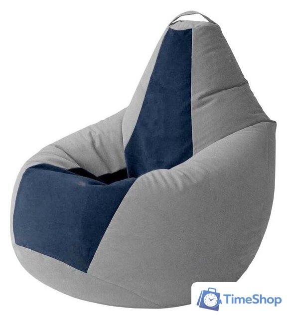 Кресло-мешок Kreslomeshki Груша Kombo XXXL GKV-145x100-STS (сталь/темно-синий) - Изображение №1 — Интернет-магазин Time-Shop