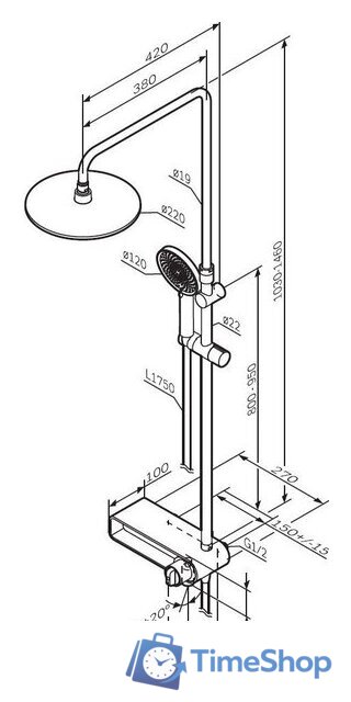 Душевая система  AM.PM X-Joy F0785A700 - Изображение №13 — Интернет-магазин Time-Shop