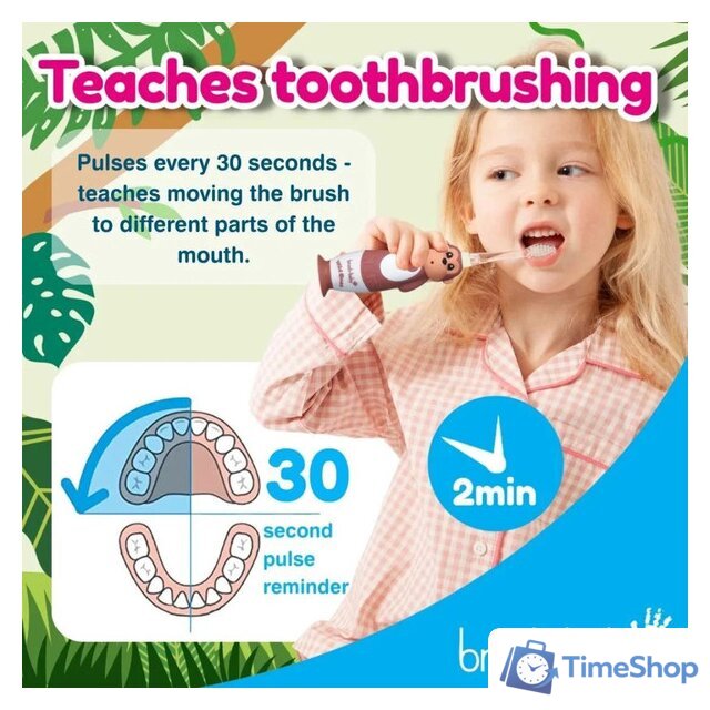 Электрическая зубная щетка Brush-Baby WildOnes Monkey - Изображение №6 — Интернет-магазин Time-Shop