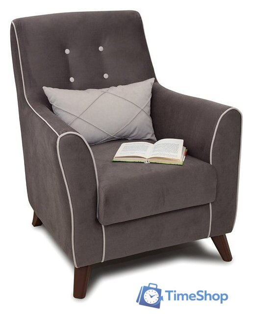 Интерьерное кресло Нижегородмебель Френсис ТК 261 (офелия/амиго велюр, коричневый) - Изображение №5 — Интернет-магазин Time-Shop