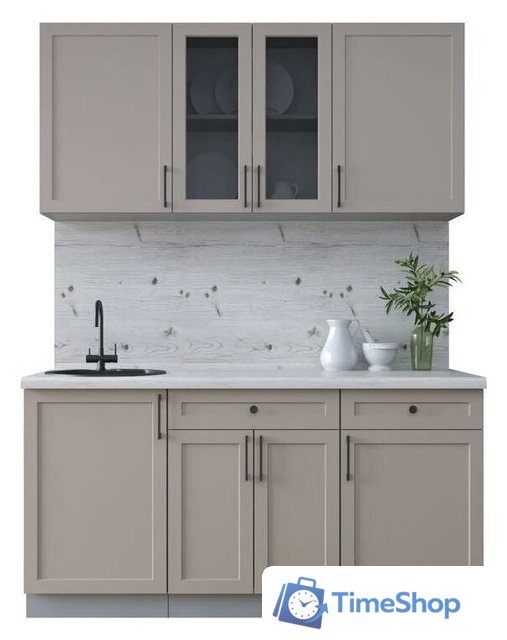 Готовая кухня Интерлиния Тренд 1.6А (луна/луна/бискайская сосна) - Изображение №1 — Интернет-магазин Time-Shop