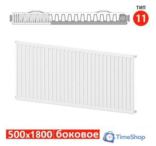 Стальной панельный радиатор Valfex Steel C 11 500х1800 VF.C.11.500.1800 (с боковым подключением) - Изображение №2 — Интернет-магазин Time-Shop